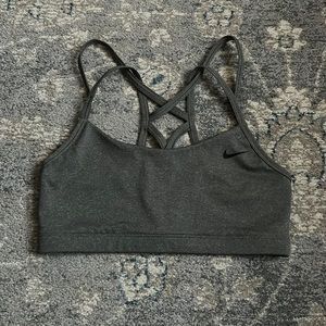 Nike Gray Sports Bra with Cris Cross Backing Size Medium